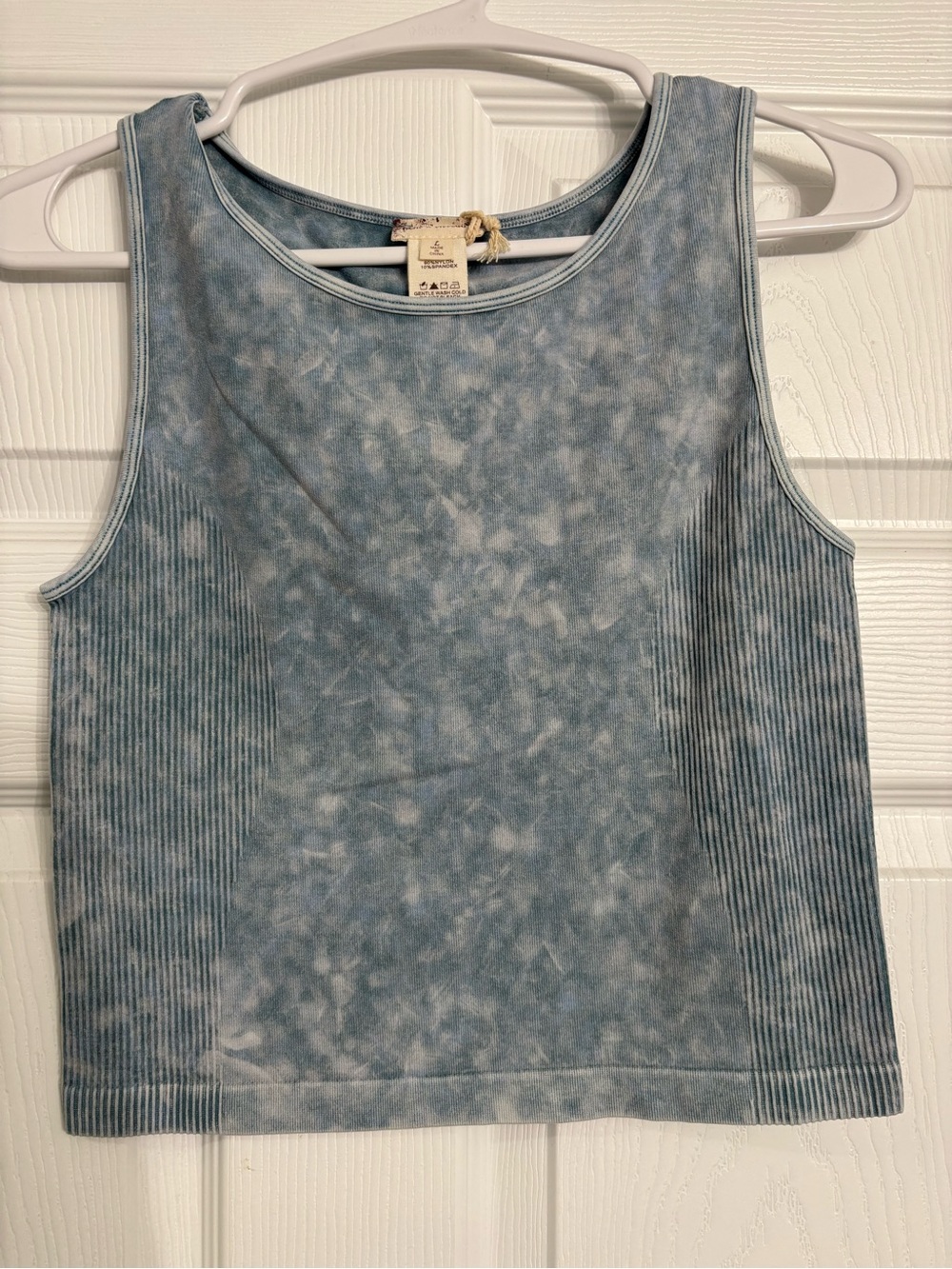 Hem & Thread Blue Tie-Dye Ribbed Side Tank